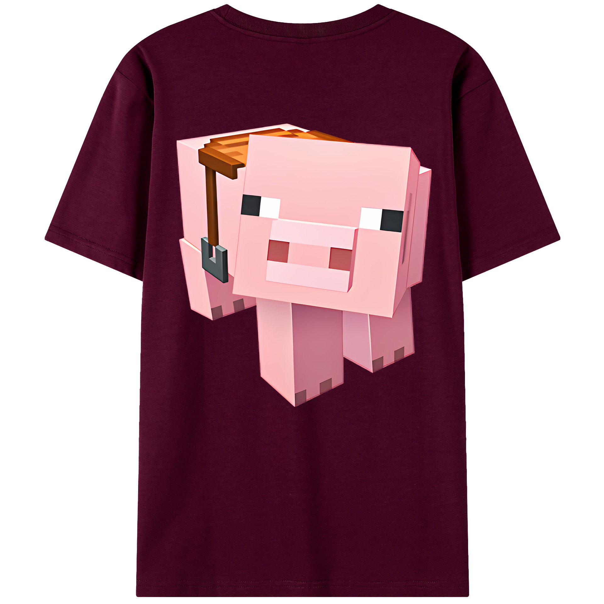 （画像用） マインクラフト ブロックの世界 Minecraft MC Block world レディース半袖Tシャツ(バックプリント)